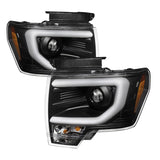Spyder Ford F150 09-14 Projector Headlights Halogen Model- Light Bar DRL Blk PRO-YD-FF15009-LBDRL-BK SPYDER Headlights  AXOPROS