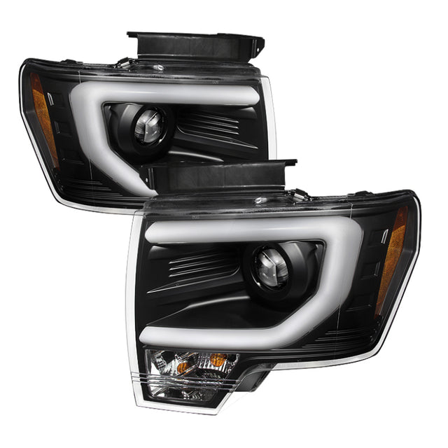 Spyder Ford F150 09-14 Projector Headlights Halogen Model- Light Bar DRL Blk PRO-YD-FF15009-LBDRL-BK SPYDER Headlights  AXOPROS