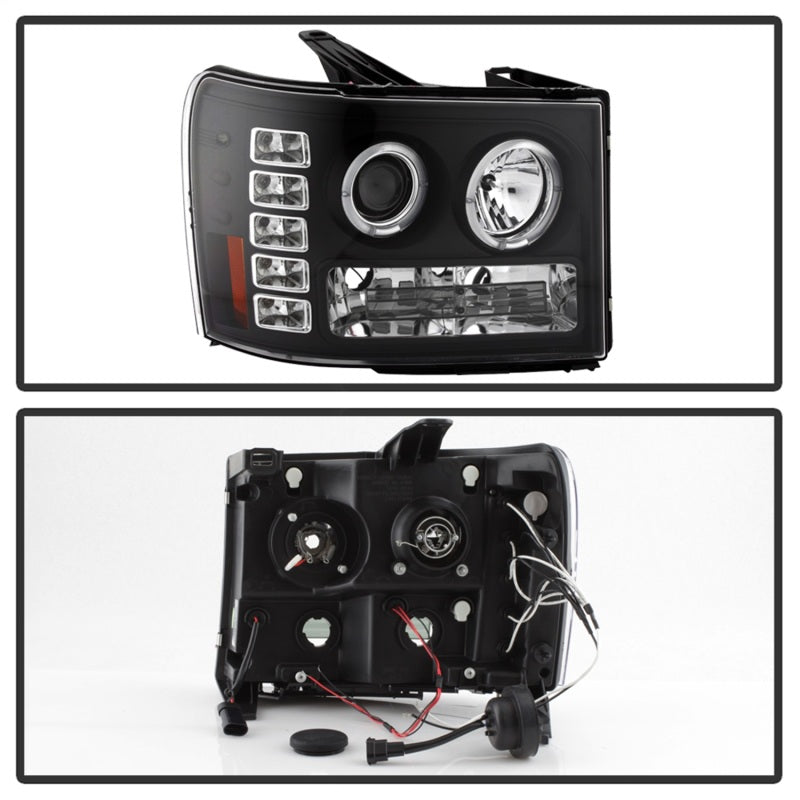 Spyder GMC Sierra 1500/GMC Sierra Denali 08-13 Projector LED Halo- LED Blk PRO-YD-GS07-HL-BK SPYDER Headlights  AXOPROS