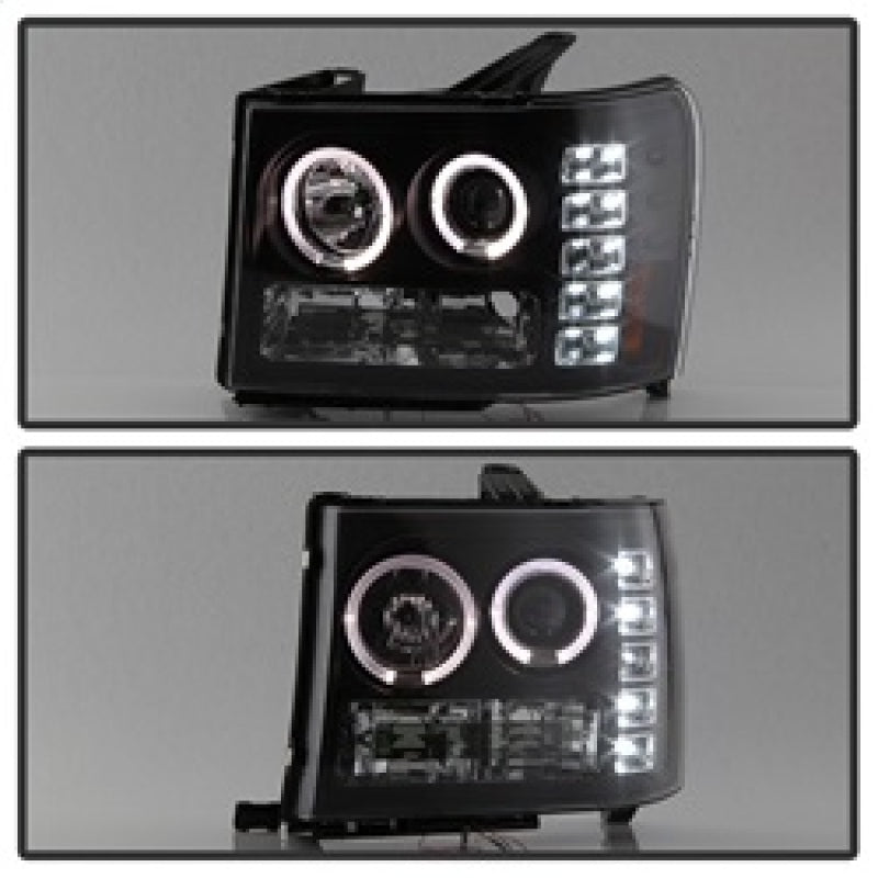 Spyder GMC Sierra 1500/GMC Sierra Denali 08-13 Projector LED Halo- LED Blk PRO-YD-GS07-HL-BK SPYDER Headlights  AXOPROS