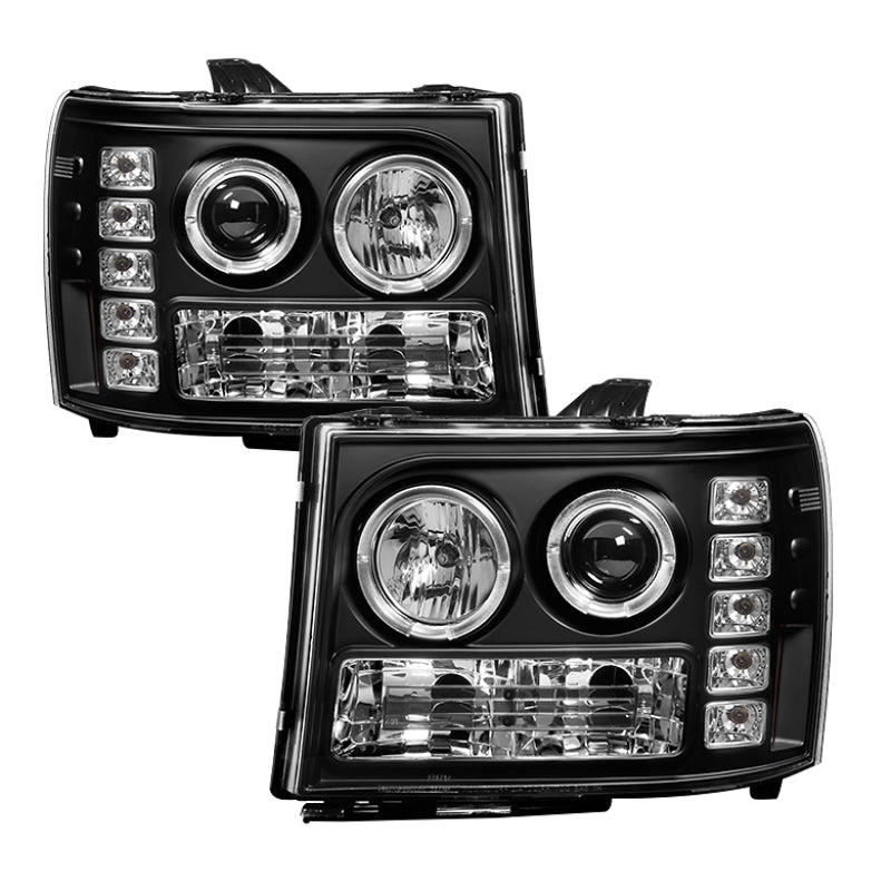 Spyder GMC Sierra 1500/GMC Sierra Denali 08-13 Projector LED Halo- LED Blk PRO-YD-GS07-HL-BK SPYDER Headlights  AXOPROS