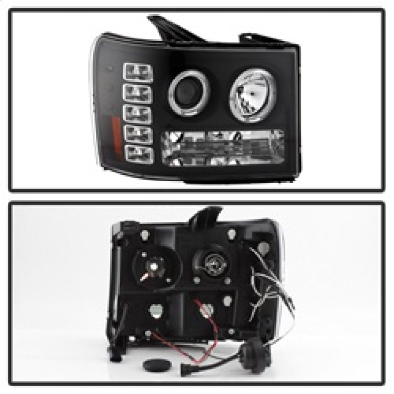 Spyder GMC Sierra 1500/GMC Sierra Denali 08-13 Projector LED Halo- LED Blk PRO-YD-GS07-HL-BK SPYDER Headlights  AXOPROS