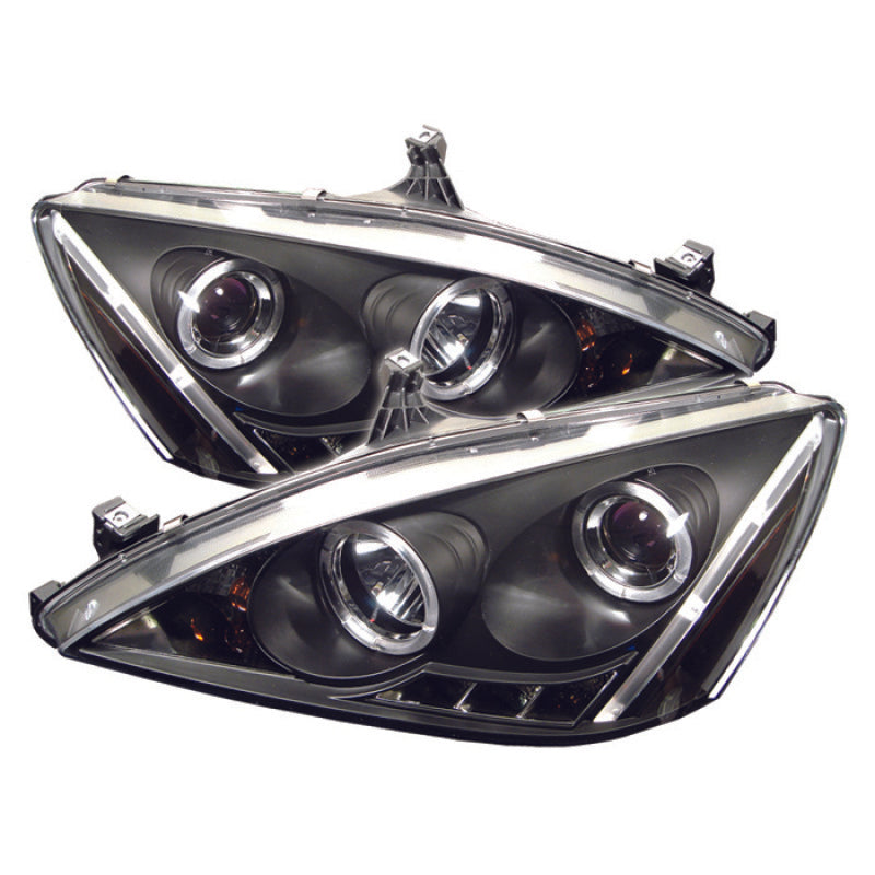 Spyder Honda Accord 03-07 Projector Headlights LED Halo Amber Reflctr LED Blk PRO-YD-HA03-AM-BK SPYDER Headlights  AXOPROS