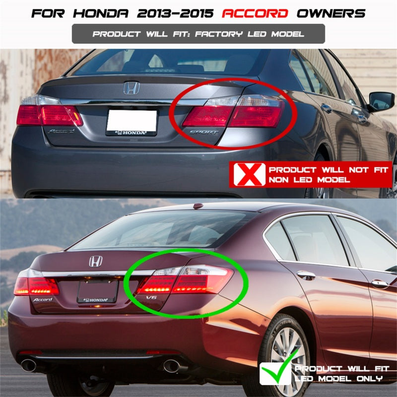 Spyder Honda Accord 2013-2015 4DR LED Tail Lights - Black ALT-YD-HA13LED-LED-BK SPYDER Tail Lights  AXOPROS