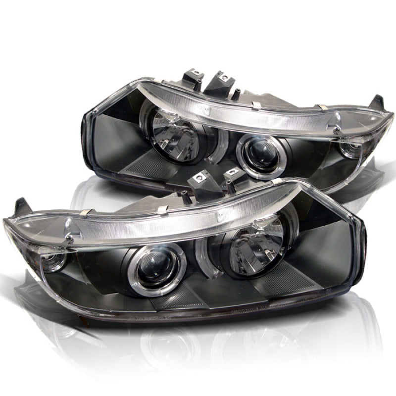 Spyder Honda Civic 06-08 2Dr Projector Headlights LED Halo Black High H1 Low H1 PRO-YD-HC06-2D-HL-BK SPYDER Headlights  AXOPROS