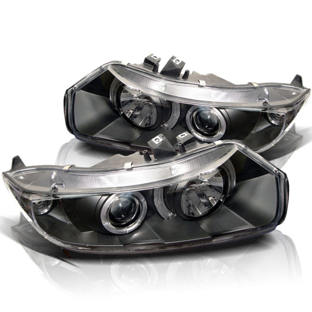 Spyder Honda Civic 06-08 2Dr Projector Headlights LED Halo Black High H1 Low H1 PRO-YD-HC06-2D-HL-BK SPYDER Headlights  AXOPROS