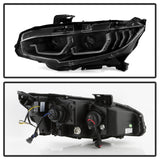 Spyder Honda Civic 16- 2DR/4DR/Hatchback Projector Headlights - Black PRO-YD-HC16SI-SEQGR-BK SPYDER Headlights  AXOPROS