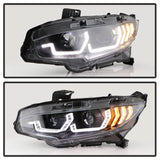 Spyder Honda Civic 16- 2DR/4DR/Hatchback Projector Headlights - Black PRO-YD-HC16SI-SEQGR-BK SPYDER Headlights  AXOPROS