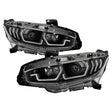 Spyder Honda Civic 16- 2DR/4DR/Hatchback Projector Headlights - Black PRO-YD-HC16SI-SEQGR-BK SPYDER Headlights  AXOPROS