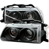 Spyder Honda Civic 90-91/CRX 90-91 Projector Headlights LED Halo Blk PRO-YD-HC90-HL-BK SPYDER Headlights  AXOPROS