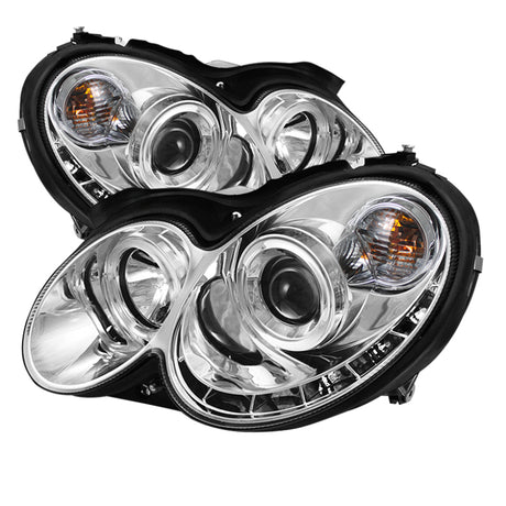 Spyder Mercedes Benz CLK 03-09 Projector Halogen Model- LED Halo DRL Chrm PRO-YD-MBCLK03-DRL-C SPYDER Headlights  AXOPROS