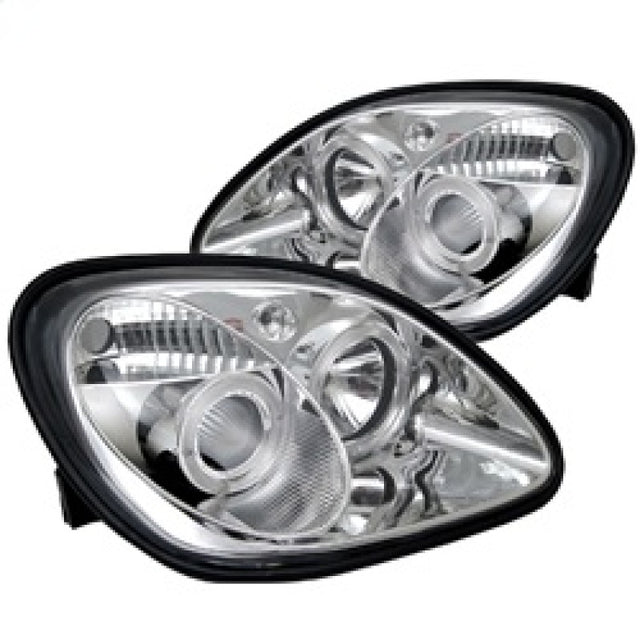 Spyder Mercedes Benz SLK 98-04 Projector Halogen Model- LED Halo Chrm PRO-YD-MBSLK98-1PC-HL-C SPYDER Headlights  AXOPROS