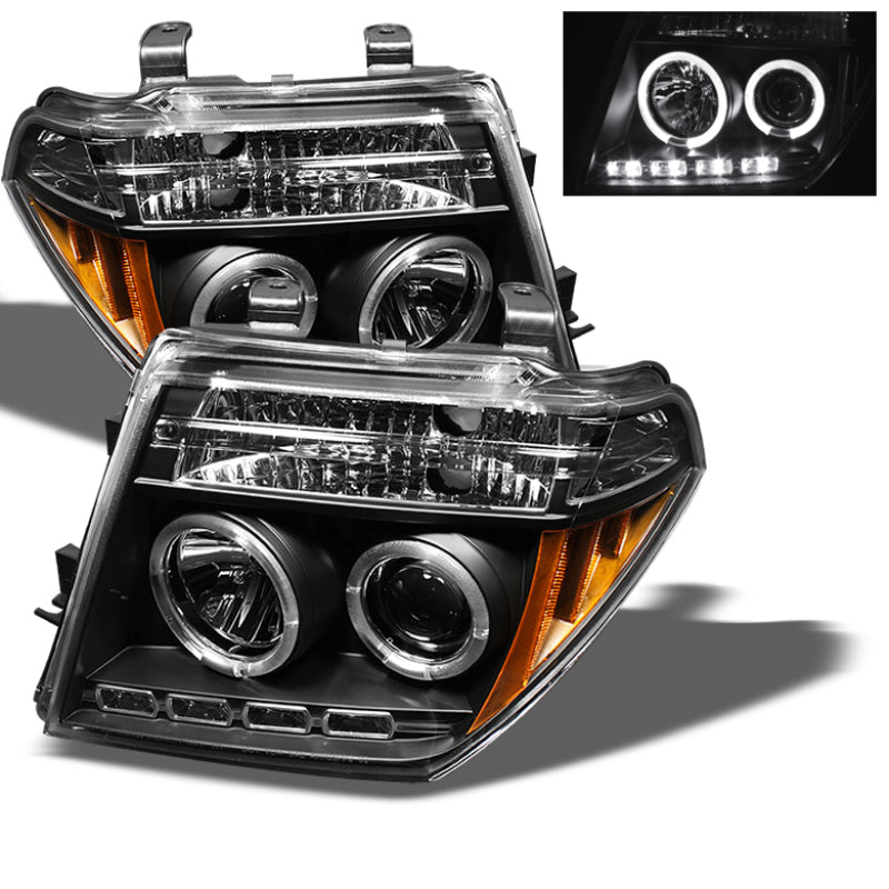 Spyder Nissan Frontier 05-08 Projector Headlights LED Halo LED Blk PRO-YD-NF05-HL-BK SPYDER Headlights  AXOPROS