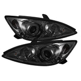 Spyder Toyota Camry 02-06 Projector Headlights LED Halo LED Smoke High H1 Low H1 PRO-YD-TCAM02-HL-SM SPYDER Headlights  AXOPROS
