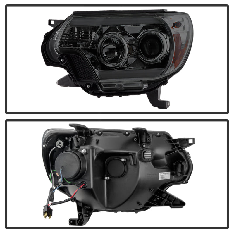 Spyder Toyota Tacoma 12-16 Projector Headlights Light Bar DRL Smoke PRO-YD-TT12-LBDRL-SM SPYDER Headlights  AXOPROS