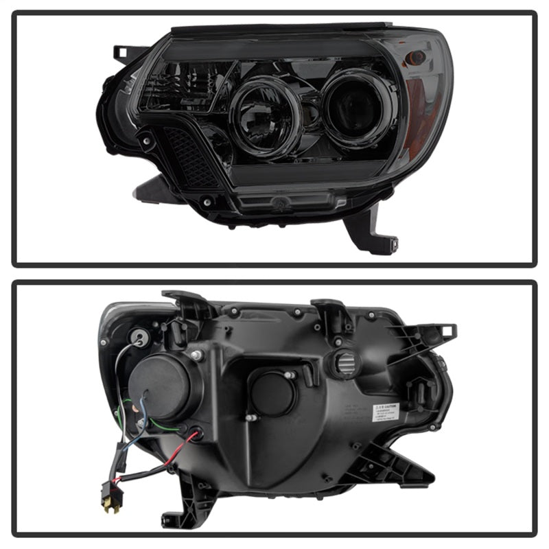 Spyder Toyota Tacoma 12-16 Projector Headlights Light Bar DRL Smoke PRO-YD-TT12-LBDRL-SM SPYDER Headlights  AXOPROS