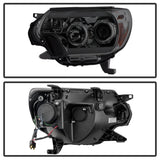Spyder Toyota Tacoma 12-16 Projector Headlights Light Bar DRL Smoke PRO-YD-TT12-LBDRL-SM SPYDER Headlights  AXOPROS