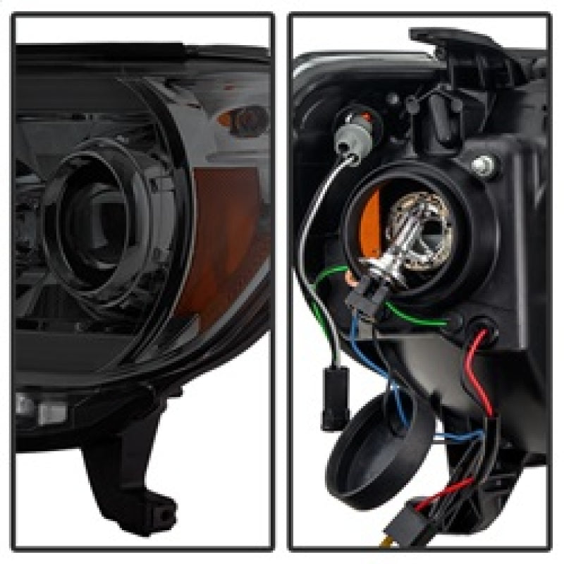 Spyder Toyota Tacoma 12-16 Projector Headlights Light Bar DRL Smoke PRO-YD-TT12-LBDRL-SM SPYDER Headlights  AXOPROS
