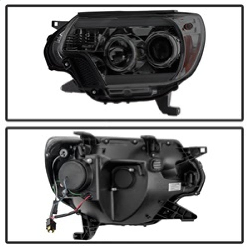 Spyder Toyota Tacoma 12-16 Projector Headlights Light Bar DRL Smoke PRO-YD-TT12-LBDRL-SM SPYDER Headlights  AXOPROS