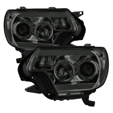 Spyder Toyota Tacoma 12-16 Projector Headlights Light Bar DRL Smoke PRO-YD-TT12-LBDRL-SM SPYDER Headlights  AXOPROS