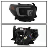 Spyder Toyota Tundra 2014-2016 Projector Headlights Light Bar DRL Black Smoke PRO-YD-TTU14-DRL-BSM SPYDER Headlights  AXOPROS