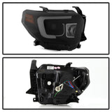 Spyder Toyota Tundra 2014-2016 Projector Headlights Light Bar DRL Black Smoke PRO-YD-TTU14-DRL-BSM SPYDER Headlights  AXOPROS