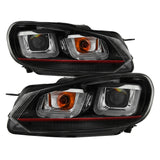 Spyder Volkswagen Golf / GTI 10-13 Version 3 Projector Headlights - Black PRO-YD-VG10V3R-DRL-BK SPYDER Headlights  AXOPROS