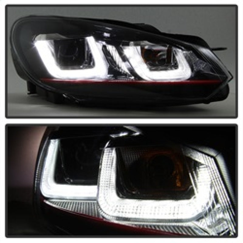Spyder Volkswagen Golf / GTI 10-13 Version 3 Projector Headlights - Black PRO-YD-VG10V3R-DRL-BK SPYDER Headlights  AXOPROS