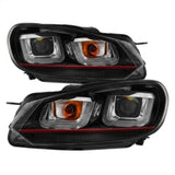 Spyder Volkswagen Golf / GTI 10-13 Version 3 Projector Headlights - Black PRO-YD-VG10V3R-DRL-BK SPYDER Headlights  AXOPROS