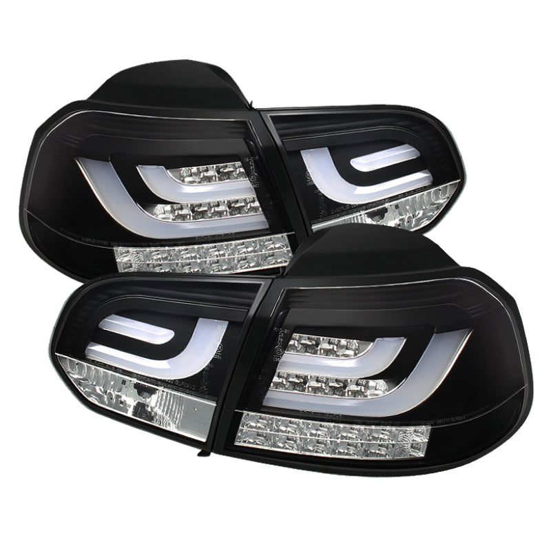 Spyder Volkswagen Golf/GTI 10-13 G2 Type With Light Bar LED Tail Lights Black ALT-YD-VG10-LED-G2-BK SPYDER Tail Lights  AXOPROS