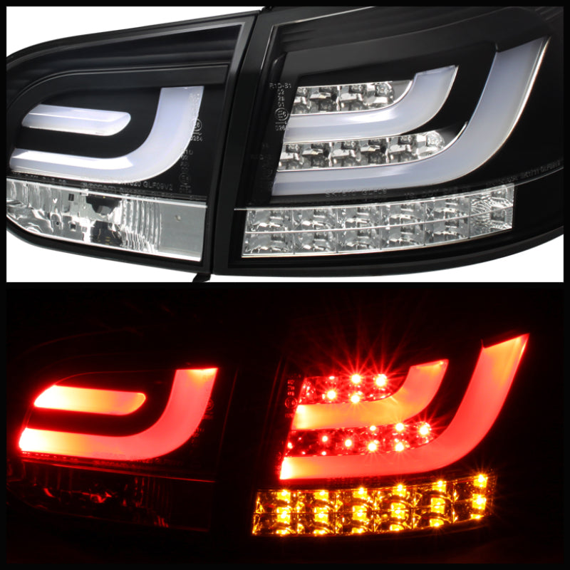 Spyder Volkswagen Golf/GTI 10-13 G2 Type With Light Bar LED Tail Lights Black ALT-YD-VG10-LED-G2-BK SPYDER Tail Lights  AXOPROS