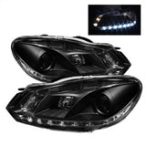Spyder Volkswagen Golf/GTI 10-13 Projector Headlights Halogen Model- DRL Blk PRO-YD-VG10-DRL-BK SPYDER Headlights  AXOPROS