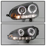 Spyder Volkswagen GTI 06-09/Jetta 06-09 Halogen Model Only - LED Halo DRL Black PRO-YD-VG06-HL-BK SPYDER Headlights  AXOPROS
