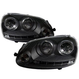 Spyder Volkswagen GTI 06-09/Jetta 06-09 Halogen Model Only - LED Halo DRL Black PRO-YD-VG06-HL-BK SPYDER Headlights  AXOPROS