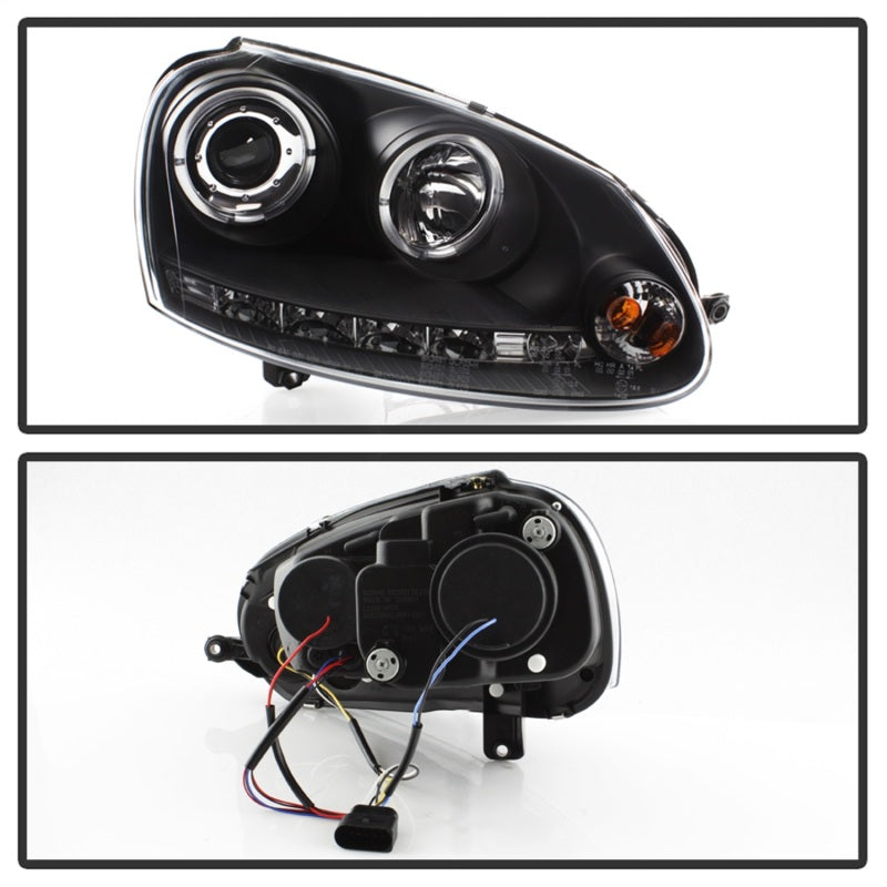 Spyder Volkswagen GTI 06-09/Jetta 06-09 Halogen Model Only - LED Halo DRL Black PRO-YD-VG06-HL-BK SPYDER Headlights  AXOPROS