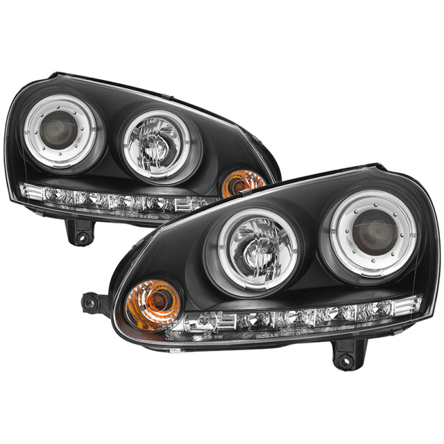 Spyder Volkswagen GTI 06-09/Jetta 06-09 Halogen Model Only - LED Halo DRL Black PRO-YD-VG06-HL-BK SPYDER Headlights  AXOPROS