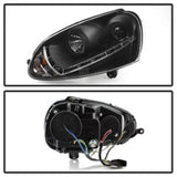 Spyder Volkswagen GTI 06-09/Jetta 06-09 Xenon/HID Model Only - DRL Black PRO-YD-VG06-HID-DRL-BK SPYDER Headlights  AXOPROS