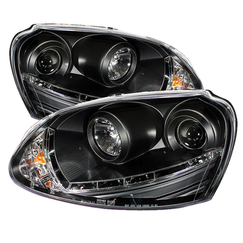 Spyder Volkswagen GTI 06-09/Jetta 06-09 Xenon/HID Model Only - DRL Black PRO-YD-VG06-HID-DRL-BK SPYDER Headlights  AXOPROS