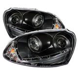 Spyder Volkswagen GTI 06-09/Jetta 06-09 Xenon/HID Model Only - DRL Black PRO-YD-VG06-HID-DRL-BK SPYDER Headlights  AXOPROS