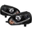 Spyder Volkswagen GTI 06-09/Jetta 06-09 Xenon/HID Model Only - DRL Black PRO-YD-VG06-HID-DRL-BK SPYDER Headlights  AXOPROS