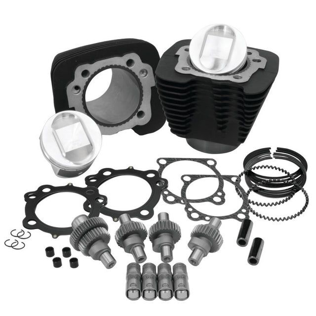 S&S Cycle 00-21 Sportster Models 1200cc to 1250cc Hooligan Kit - Wrinkle Black S&S Cycle Piston Sets - Powersports  AXOPROS