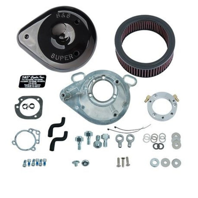 S&S Cycle 01-17 Stock EFI BT Models Teardrop Air Cleaner Kit - Gloss Black S&S Cycle Air Intake Components  AXOPROS