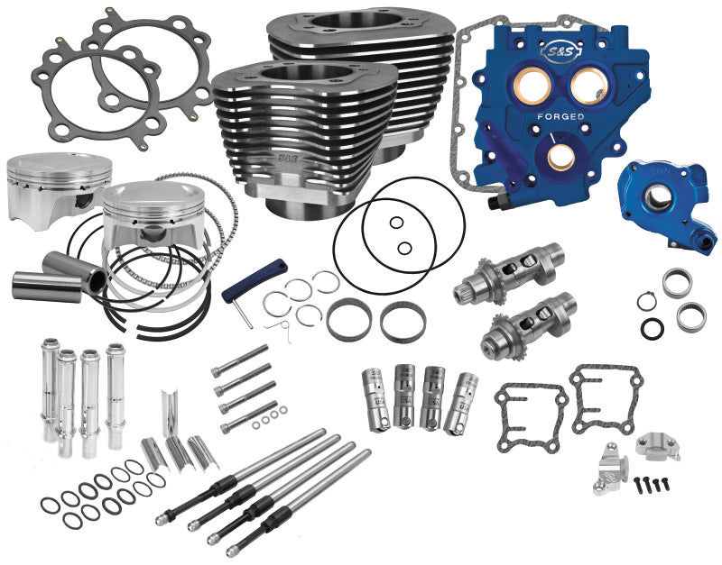 S&S Cycle 07-17 BT 110in Power Package - Wrinkle Black S&S Cycle Piston Sets - Powersports  AXOPROS