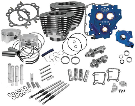 S&S Cycle 07-17 BT 110in Power Package - Wrinkle Black S&S Cycle Piston Sets - Powersports  AXOPROS