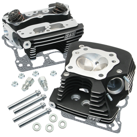 S&S Cycle 08-16 Touring Super Stock 89cc Cylinder Head Kit - Wrinkle Black S&S Cycle Heads  AXOPROS