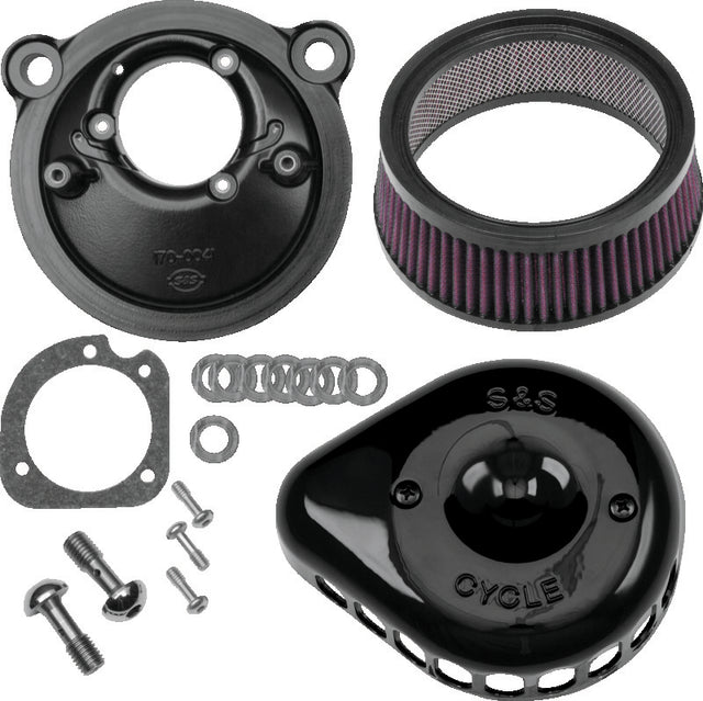 S&S Cycle 2007+ XL Sportster Models Stealth Air Cleaner Kit w/ Gloss Black Mini Teardrop Cover S&S Cycle Air Intake Components  AXOPROS