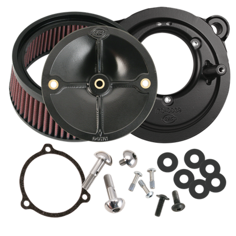S&S Cycle 2008+ BT w/ S&S 58mm Throttle Body Stealth Air Cleaner Kit w/o Cover S&S Cycle Air Intake Components  AXOPROS