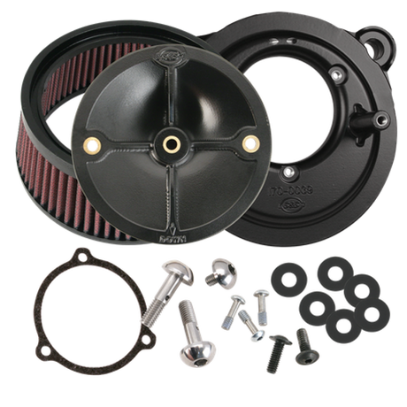 S&S Cycle 2008+ BT w/ S&S 58mm Throttle Body Stealth Air Cleaner Kit w/o Cover S&S Cycle Air Intake Components  AXOPROS