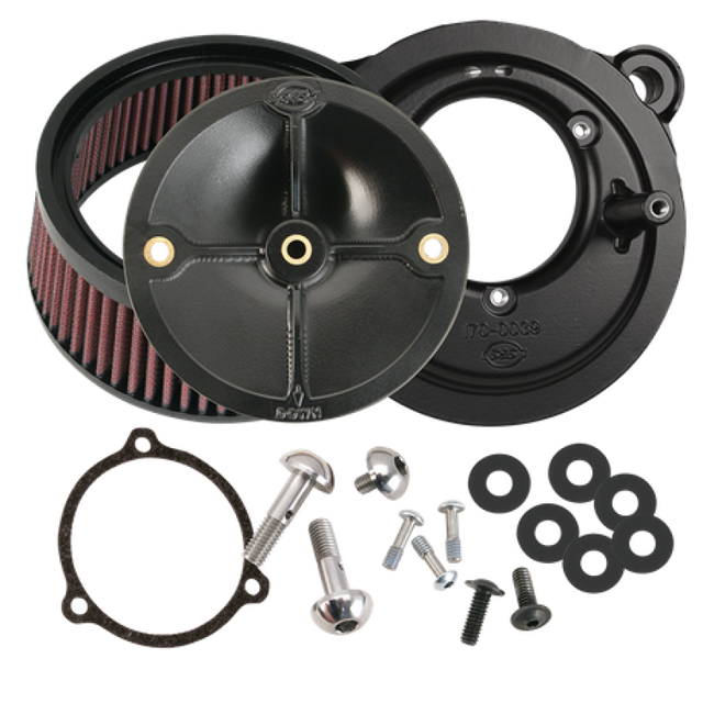 S&S Cycle 2008+ BT w/ S&S 58mm Throttle Body Stealth Air Cleaner Kit w/o Cover S&S Cycle Air Intake Components  AXOPROS