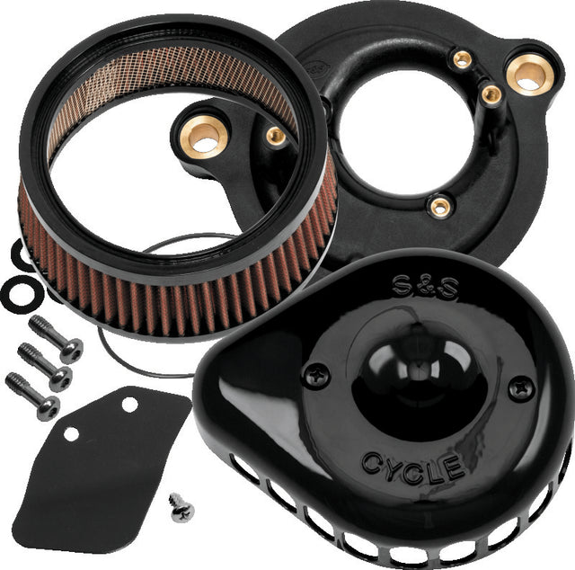 S&S Cycle 2017+ M8 Models Stealth Air Cleaner Kit w/ Gloss Black Mini Teardrop Cover S&S Cycle Air Intake Components  AXOPROS